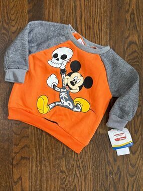 NEW Disney Junior Infant 12 Months Mickey Mouse Halloween Sweatshirt